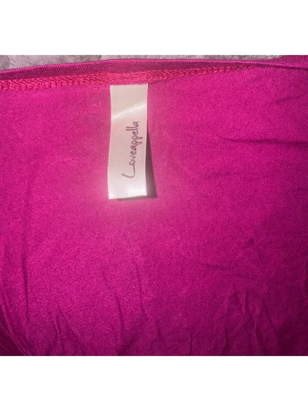 Loveappella Womens Fuchsia Romper With Draped V-Neckline & Shirred Shoulders - Picture 2 of 8